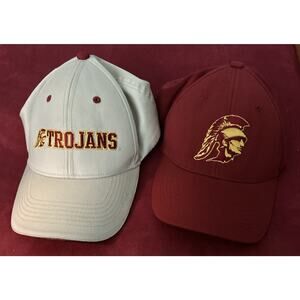 Lot 2 USC Trojans Hat - VTG Y2K Captivating Headgear + Top Of The World Fitted